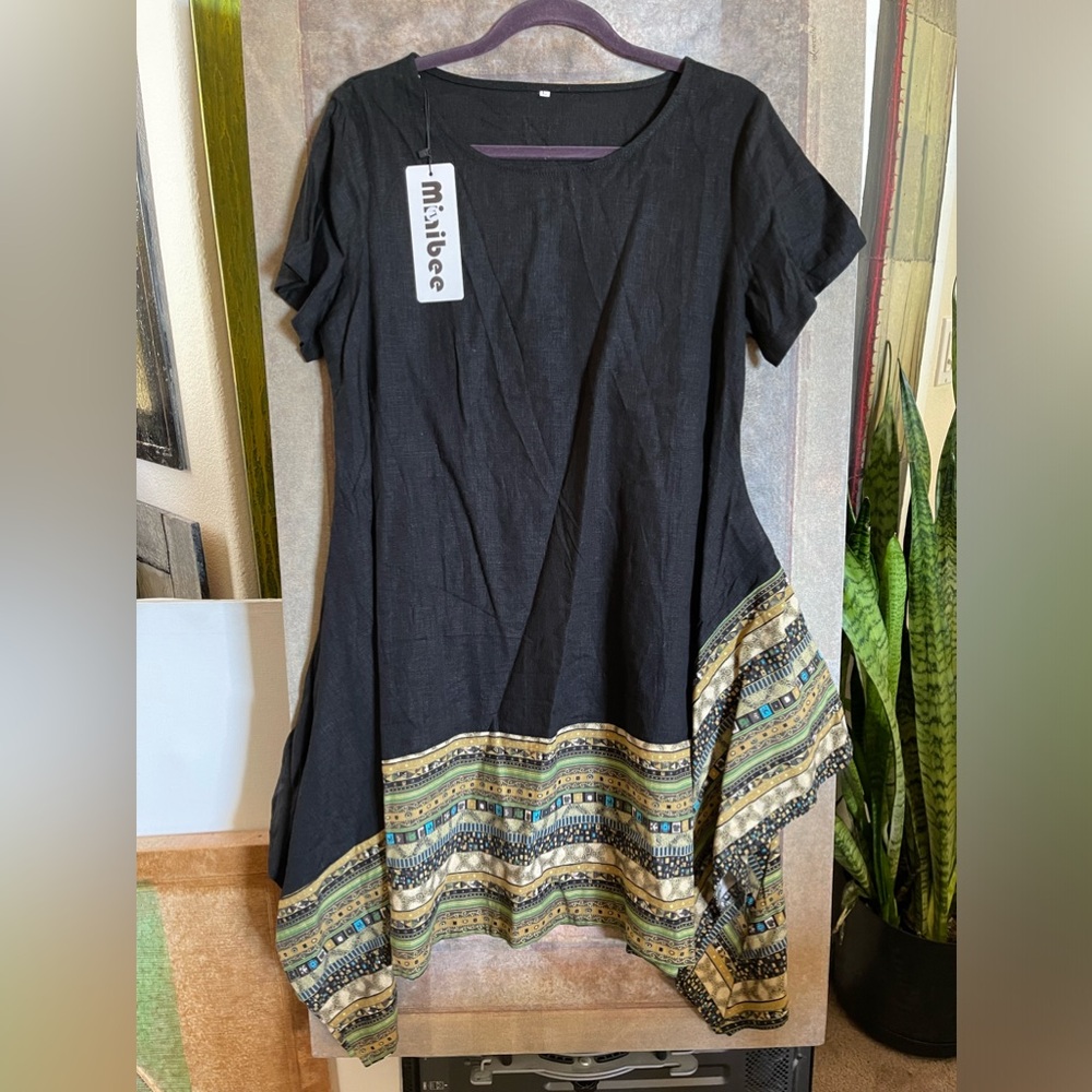 New Minibee - Asemetrical Linen Dress - NWT - LG